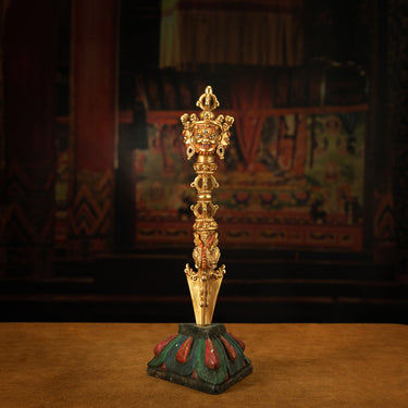 Tibetan Vajra Dorje Ritual Dagger with Triangular Base