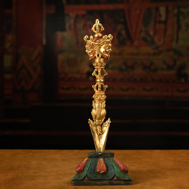 Tibetan Vajra Dorje Ritual Dagger with Triangular Base