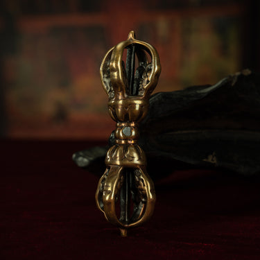 Qing Era Tibetan 5-Prong Vajra Bell Ritual Dagger in Lima Copper