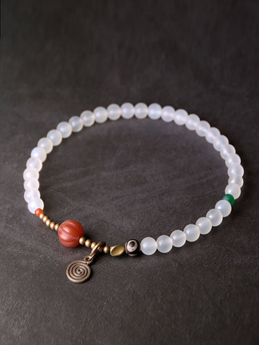 Spiral Harmony Agate Bracelet – Purity and Protection