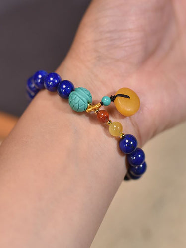 Tranquil Harmony Lapis & Dzi Bracelet