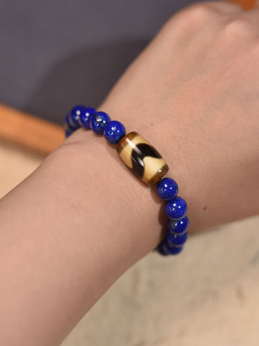 Tranquil Harmony Lapis & Dzi Bracelet