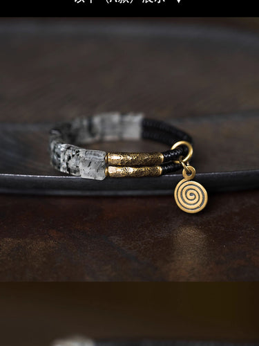 Eternal Clarity Obsidianwood & Super Seven Crystal Bracelet
