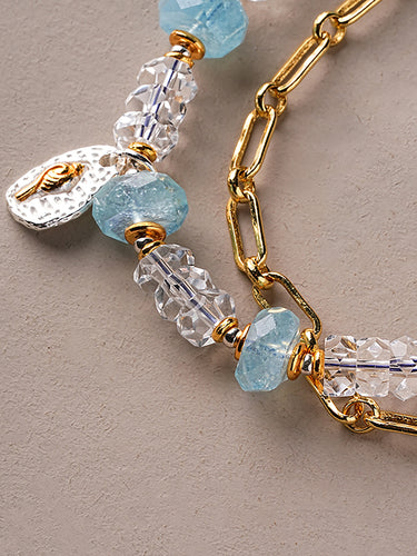 Serenity Aquamarine & Crystal Bracelet