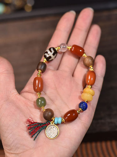 Guardian Power Dzi & Gemstone Bracelet