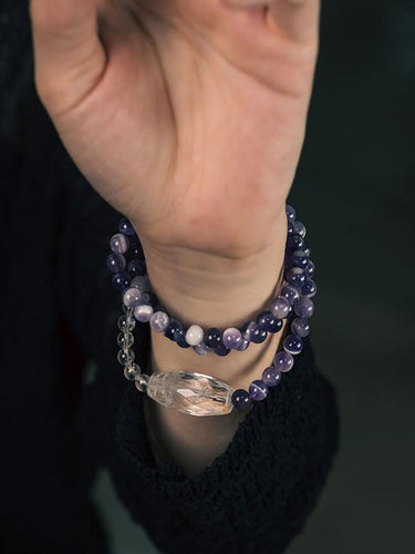 Amethyst & Clear Quartz Bracelet – Harmony and Purity