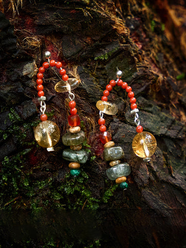 Flame Spirit Gemstone Earrings