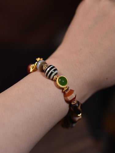 Divine Protection Dzi & Tourmaline Bracelet