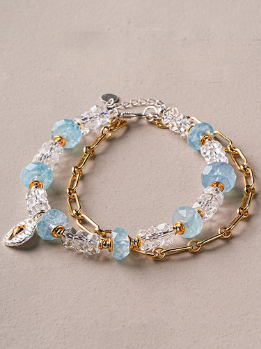 Serenity Aquamarine & Crystal Bracelet