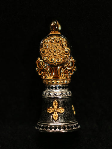 Wisdom Bell Dzi Bead Pendant – Protector for Spiritual Clarity & Strength