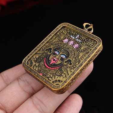 Tibetan Thangka Pendant Gilding Craft Black Gold puretibetan