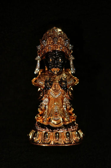 Zakirum Wealth Goddess Sacred Pendant & Altar Piece - Gold - Plated Sterling Silver with Ornate Base - Kailash Energy