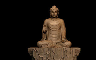 Embodying Tranquility: Tang Dynasty Stone Buddha with Backrest