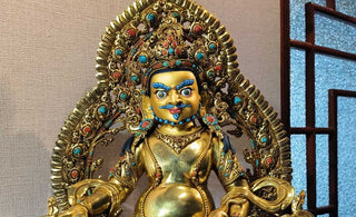 Brushstrokes of Tranquility: Painting the Purple Copper  Buddha Statue