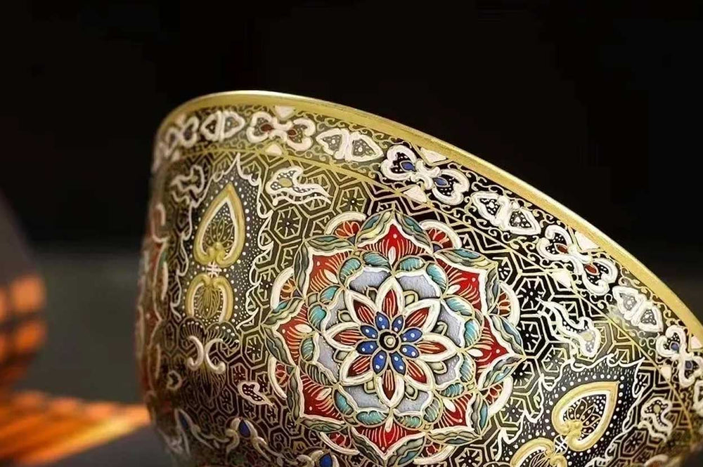 Preserving Cultural Heritage: Enamel Paint in Gold on a Dunhuang Tea Cup