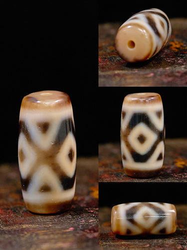 Three-Eyed Trinity Radiance Dzi Pendant