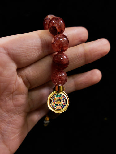 Radiant Serenity Red Garden Quartz & Agarwood Bracelet