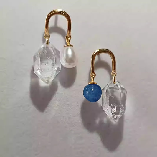 Kailash Energy Pure Harmony Crystal and Pearl Silver Earrings