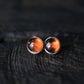 Garnet Prosperity Silver Stud Earrings for Wealth and Energy