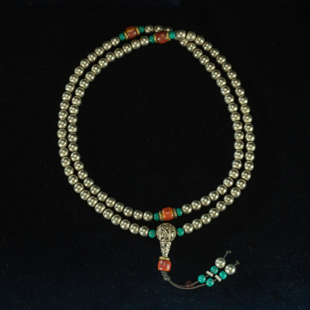 Sacred 108 Beads Tibetan Prayer Necklace for Spiritual Awakening and Protection