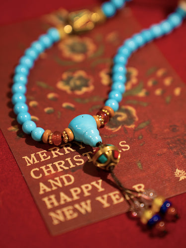 Robust Wealth Sturdy Turquoise 108 Mala Beads Necklace