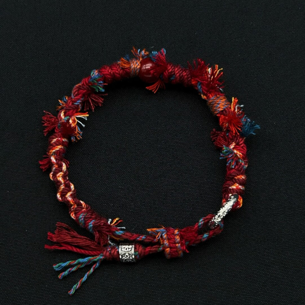 Tibetan Love Bracelet - Handwoven Cotton Wristband with Vibrant Energy