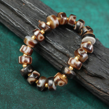 【Unique Item】Old Mine Agate Broken Dzi Bead Bracelet