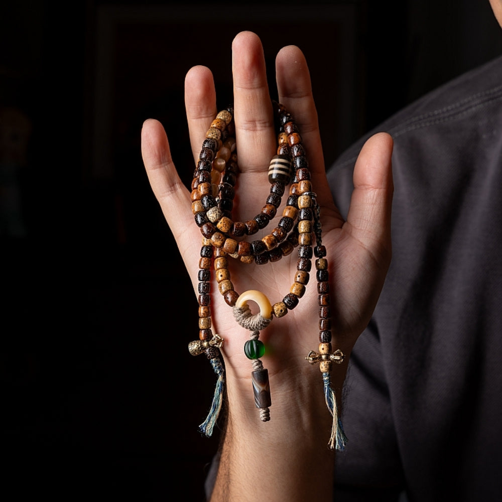 Sacred Harmony Bracelet Bodhi Shell Agate Glass