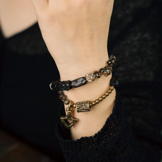 Shadow Guardian Smoky Quartz and Ebony Bracelet