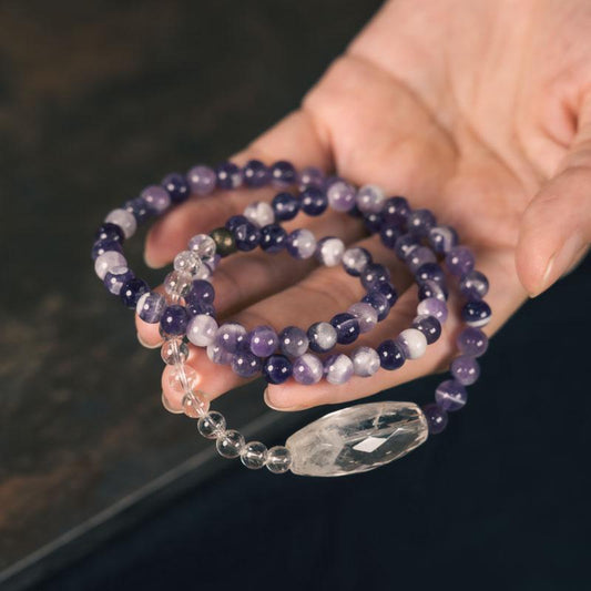 Serenity Duo Amethyst & Clear Quartz Energy Bracelet