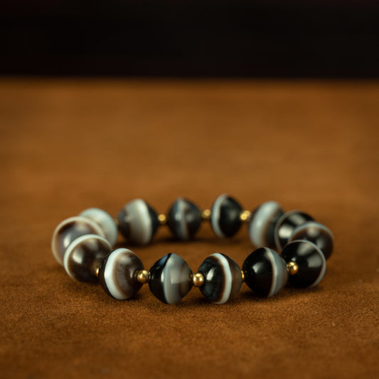 Healing Buddha Dzi Bead Bracelet for Spiritual Wellness & Protection