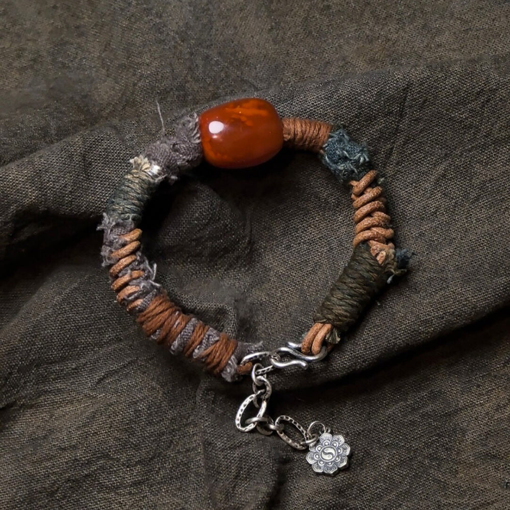 Kailash Energy Heart Harmony Carnelian Handwoven Bracelet