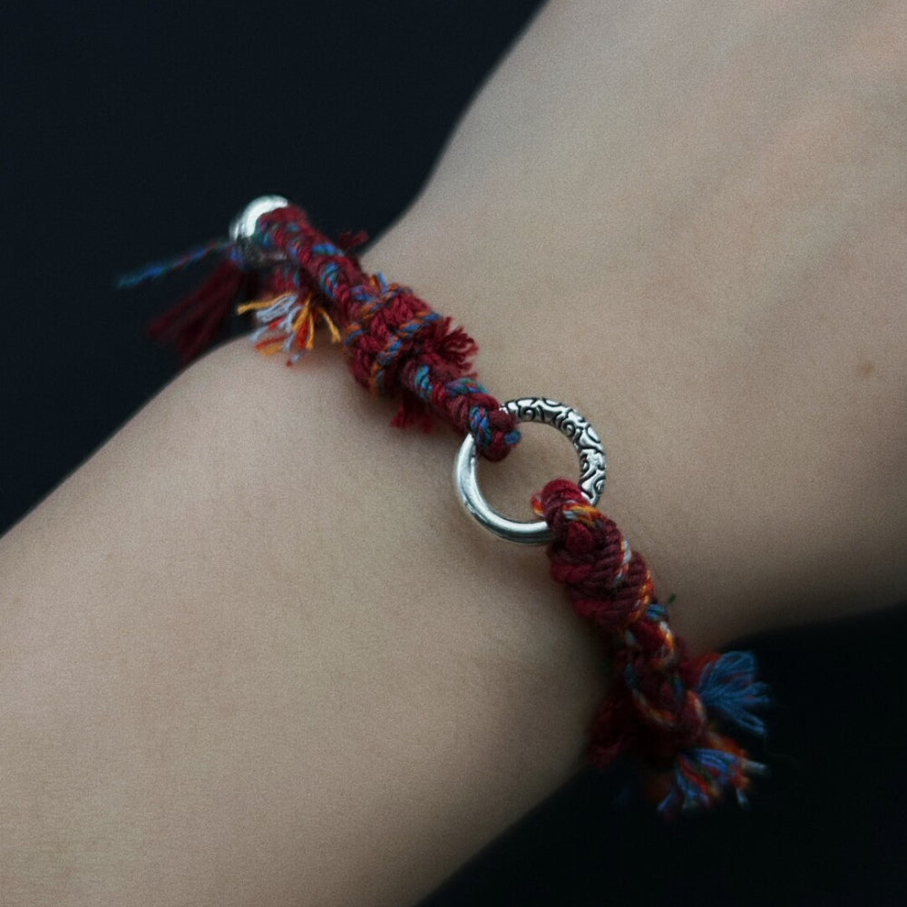 Tibetan Love Bracelet - Handwoven Cotton Wristband with Vibrant Energy