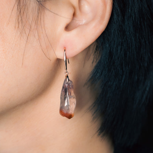 Aurora Rose Crystal Earrings for Luck and Protection