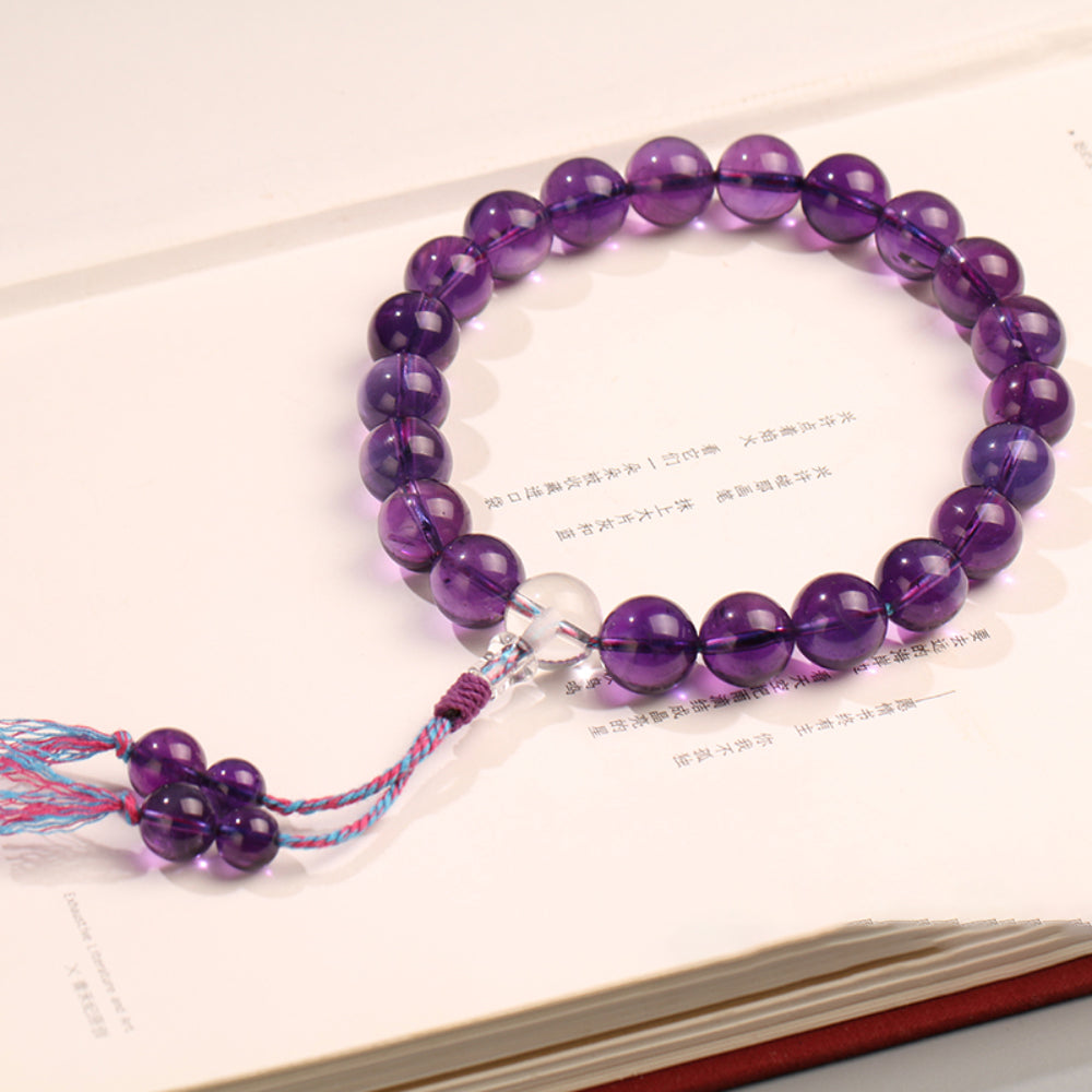 Divine Guardian Amethyst & Clear Quartz Bracelet – Spiritual Protection & Blessings