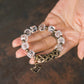 Clear Crystal Guardian Bracelet – Hand-Cut Quartz with Brass Accents