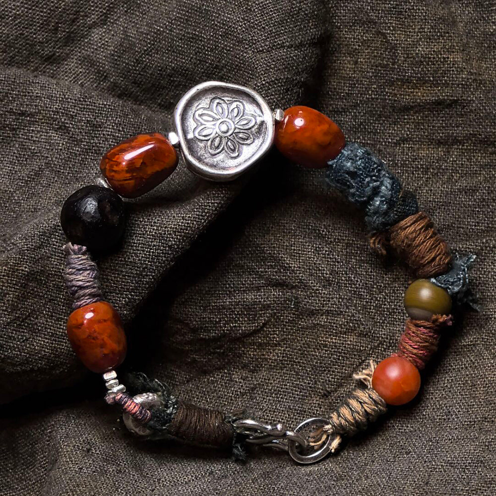 Kailash Energy Heart Harmony Carnelian Handwoven Bracelet