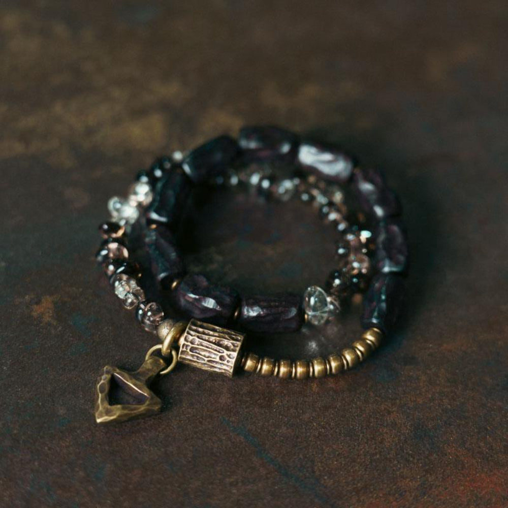 Shadow Guardian Smoky Quartz and Ebony Bracelet