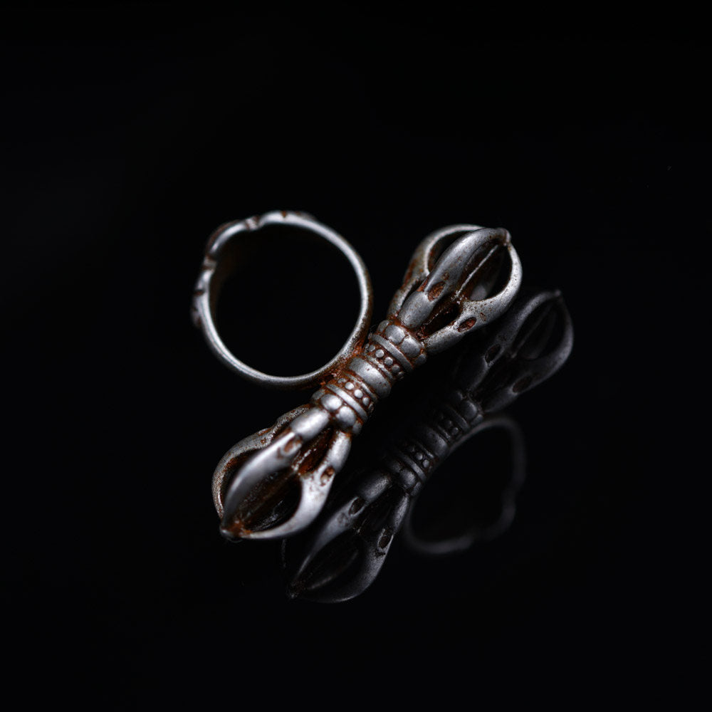 Tibetan Thokcha Vajra Sterling Silver Band Ring