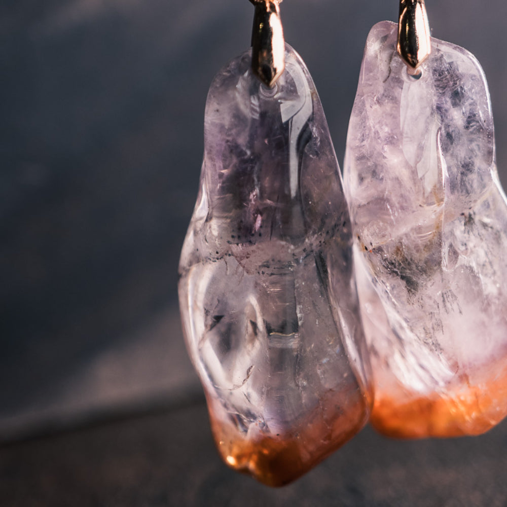 Aurora Rose Crystal Earrings for Luck and Protection