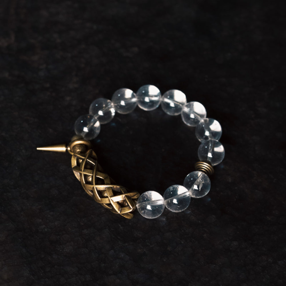 Timeless Clarity Brass  Quartz Bracelet – A Fusion of Strength  Serenity