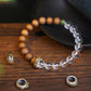 Vitality Harmony Bracelet – Sandalwood, Clear Quartz & Silver Healing Energy