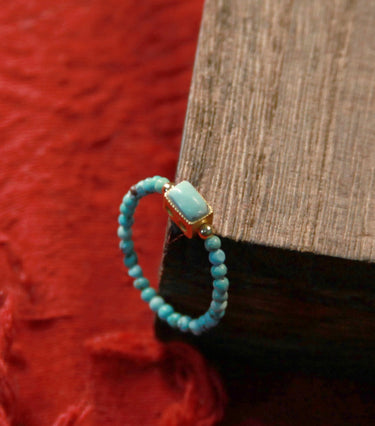 Delicate Turquoise Mini Bead Ring
