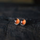 Garnet Prosperity Silver Stud Earrings for Wealth and Energy