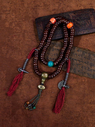 Ancient Bodhi Root Turquoise Ritual Bracelet