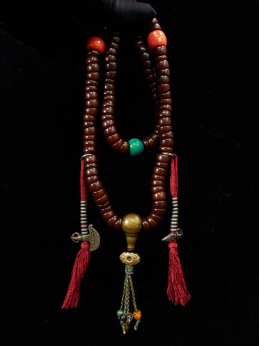 Ancient Bodhi Root Turquoise Ritual Bracelet