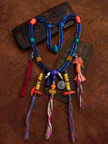 Space of Blue Essence Tibetan Celuloid Necklace