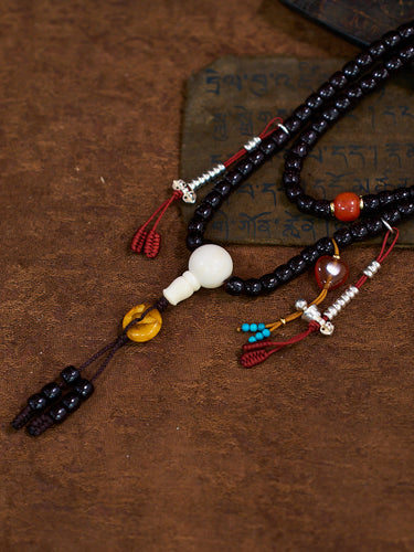 Star-Moon Bodhi & Guru Ivory Ritual Bracelet