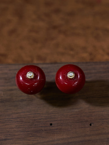 Radiant Red Coral Elegance Earrings