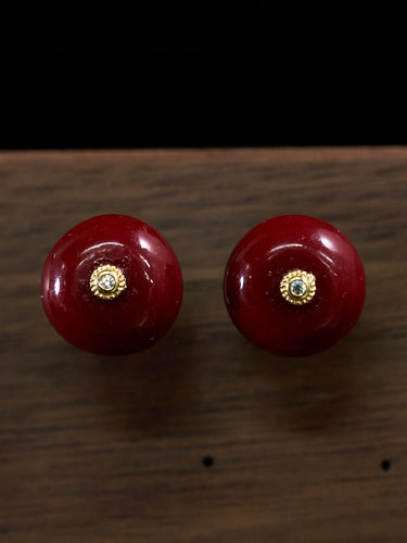 Radiant Red Coral Elegance Earrings